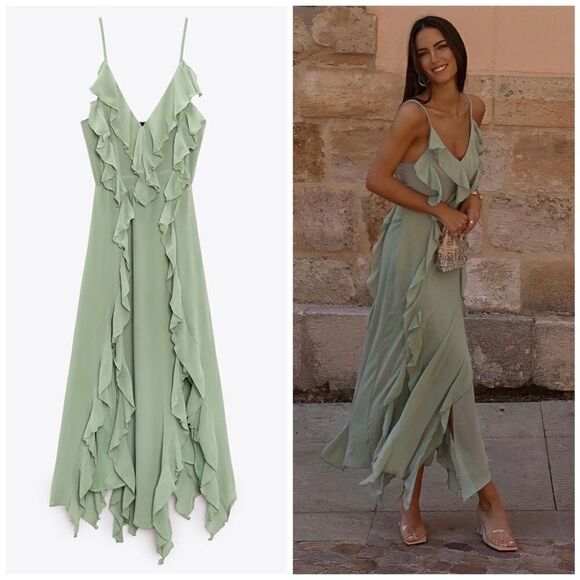 Zara Dresses & Skirts - ZARA LONG RUFFLED DRESS
